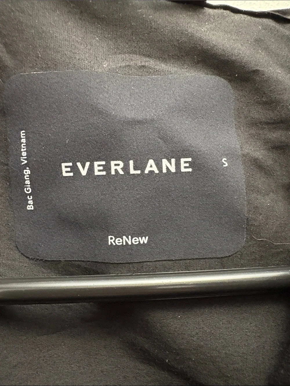 Everlane ReNew Long Anorak Black Hooded Rain Jacket Coat Women’s Small Oversized